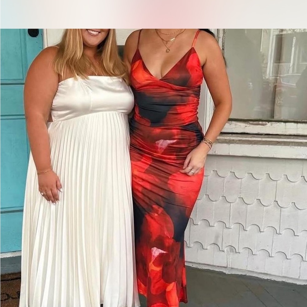 SHEIN Red and Black Maxi Dress